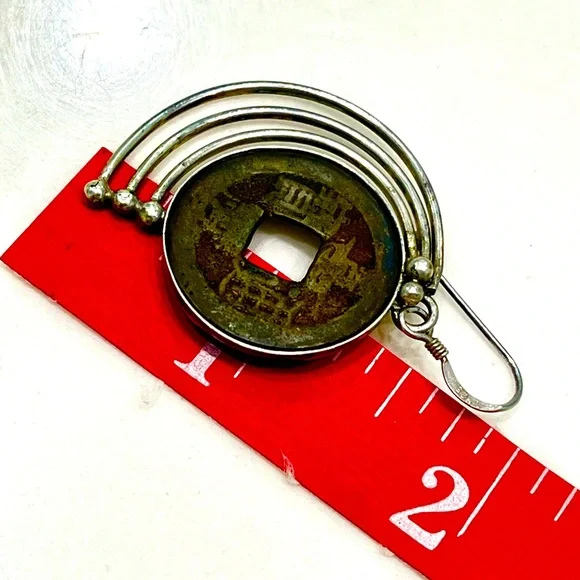 Antique Coin Silver Earrings - Picture 5 of 5